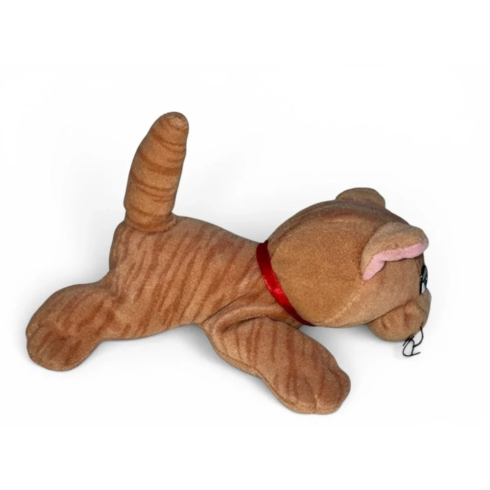 Vintage Tonka Pound Purries Orange Tabby Kitten Cat Plush Red Collar